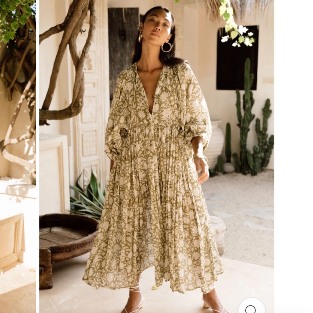 Daughters of India olive Kyra Maxi Dress